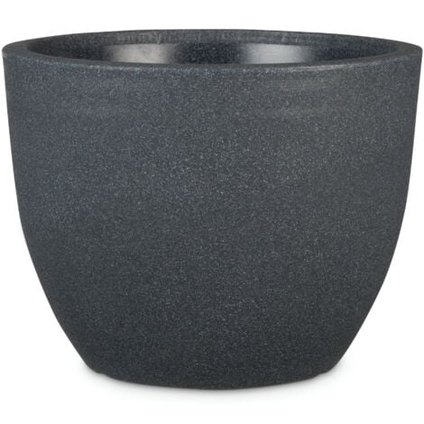 Scheurich Firenze 60, Pflanzgefäß/Blumentopf/Pflanzkübel, rund,  aus Kunststoff Farbe: Schwarz-Granit, 59,5 cm Durchmesser, 45,8 cm hoch, 85,5 l Vol.