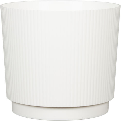 Scheurich LINO, Blumentopf aus Kunststoff, Farbe: Chalk White, 29 cm Durchmesser, 25,8 cm hoch, 13 l Vol.
