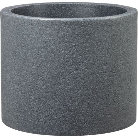 Scheurich Panzano 30, Pflanzgefäß/Blumentopf/Pflanzkübel, rund,  aus Kunststoff Farbe: Schwarz-Granit, 28,8 cm Durchmesser, 24,3 cm hoch, 14 l Vol.