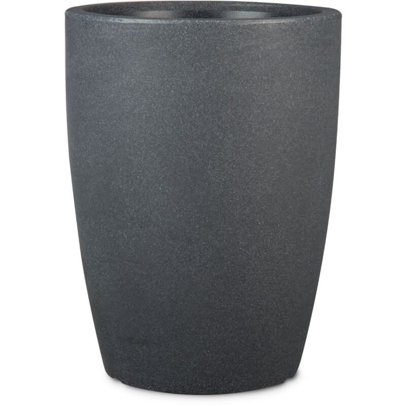 Pisa 45, pot haut/pot de fleurs/pot de plantes, rond, en plastique couleur : granit noir, 45 cm de diamètre, 60.6 cm de hauteur, 72.5 l vol.