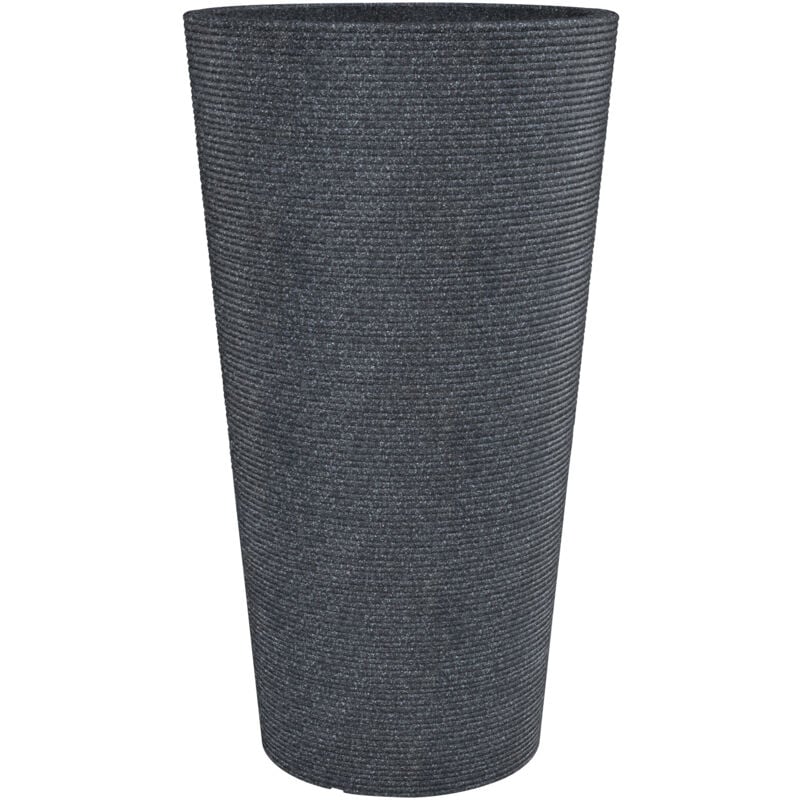 Coneo High 55, vase/pot à fleurs/jardinière, cylindrique, coloris: Granit noir, fabriqué avec du plastique recyclé, pour l'extérieur - Scheurich