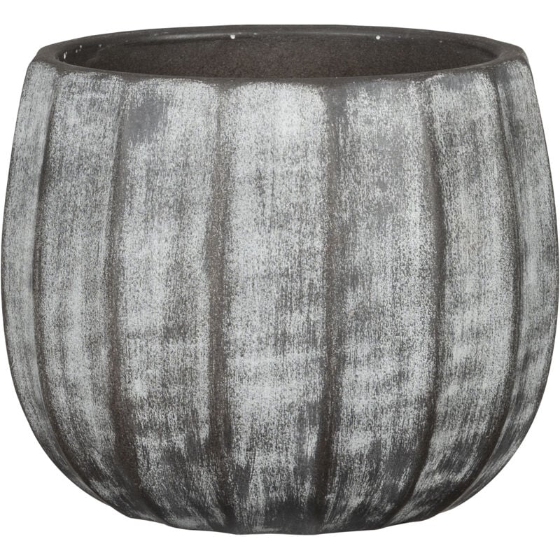 Runa, pot de fleurs en céramique, couleur: Washed Grey, 18,15 cm de diamètre, 15,5 cm de hauteur, 6,7 l vol. - Scheurich