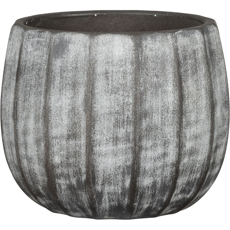 Runa, pot de fleurs en céramique, couleur: Washed Grey, 22,57 cm de diamètre, 19,5 cm de hauteur, 13 l de vol. - Scheurich