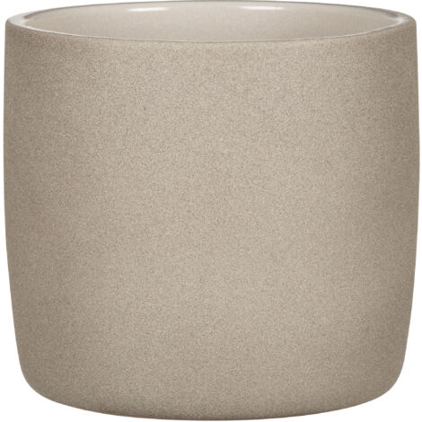 Scheurich Solido, Blumentopf aus Keramik,  Farbe: Taupe Stone, 17,6 cm Durchmesser, 16 cm hoch, 3,1 l Vol.