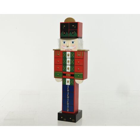 SCHIACCIANOCI DELL'AVVENTO 15.5X9.5X47 CM IN LEGNO DECORAZIONI CASA NATALE ADDOBBI