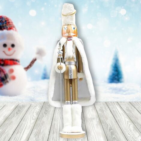 Schiaccianoci di Natale 50cm in legno Soldato di colore oro Wisdom