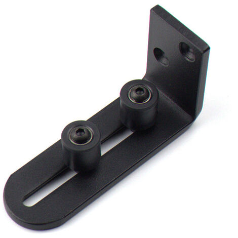 Schibaiqiang. Guías de suelo para puertas correderas. Carril de rodamiento de bolas ajustable negro para montaje en pared.