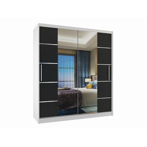 Schiebeschrank Belini 133 cm Mit Schubladen mit Spiegel grau stahlglänzend Hersteller