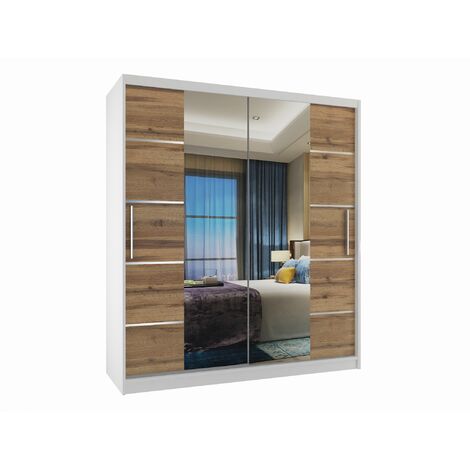 Schiebeschrank Belini 133 cm Mit Schubladen mit Spiegel schwarz glänzend Hersteller