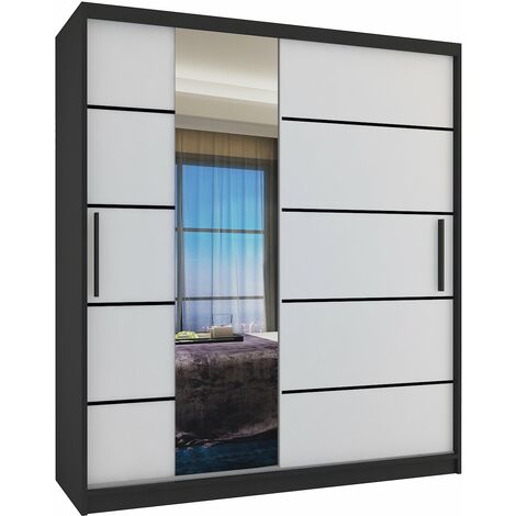 Schiebeschrank Belini 133 cm Mit Schubladen mit Spiegel weiß matt Hersteller