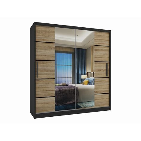 Schiebeschrank Belini 158 cm Mit Schubladen mit Spiegel eiche wotan eiche sonoma Hersteller