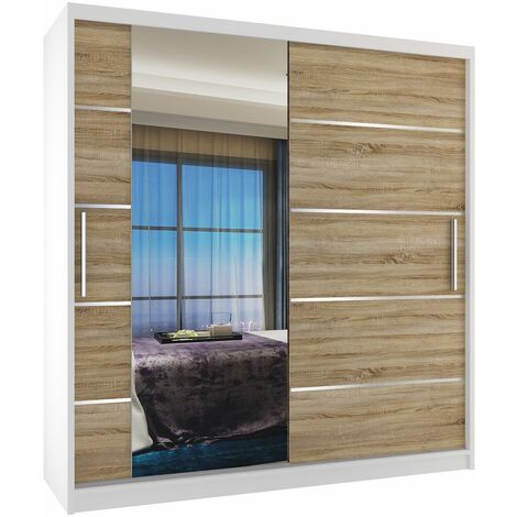 Schiebeschrank Belini 158 cm Mit Schubladen mit Spiegel eiche wotan eiche sonoma Hersteller