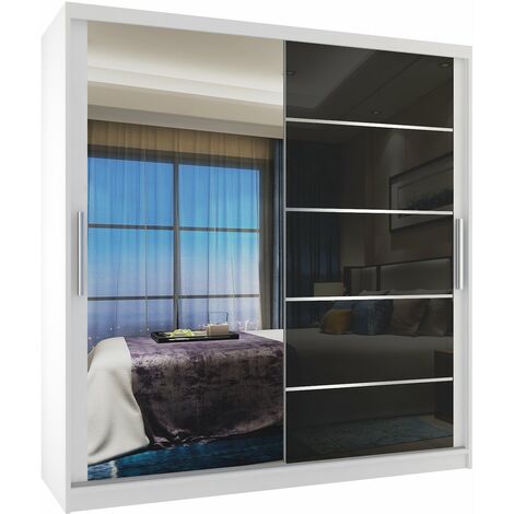 Schiebeschrank Belini 158 cm Mit Schubladen mit Spiegel grau anthrazit graphit Hersteller