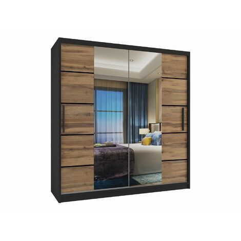 Schiebeschrank Belini 158 cm Mit Schubladen mit Spiegel grau anthrazit graphit Hersteller