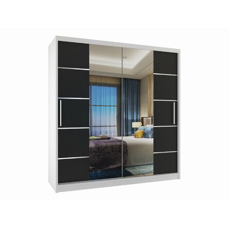 Schiebeschrank Belini 158 cm Mit Schubladen mit Spiegel grau stahlglänzend Hersteller