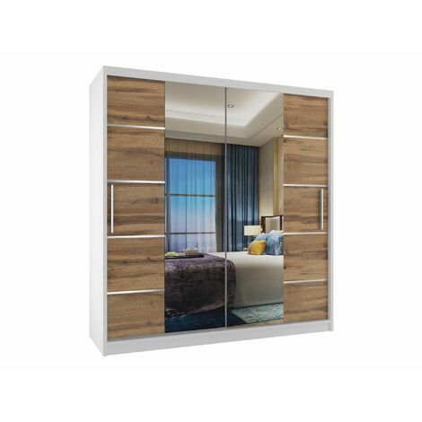 Schiebeschrank Belini 158 cm Mit Schubladen mit Spiegel schwarz glänzend Hersteller