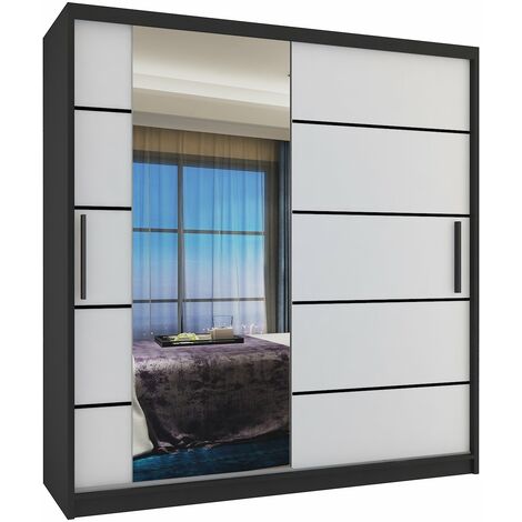 Schiebeschrank Belini 158 cm Mit Schubladen mit Spiegel weiß matt Hersteller