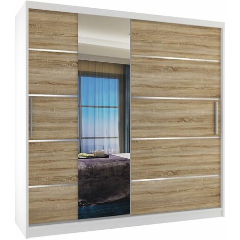 Schiebeschrank Belini 200 cm Mit Schubladen mit Spiegel eiche wotan eiche sonoma Hersteller