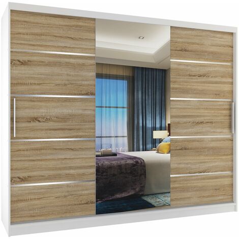 Schiebeschrank Belini 232 cm Mit Schubladen mit Spiegel eiche wotan eiche sonoma Hersteller