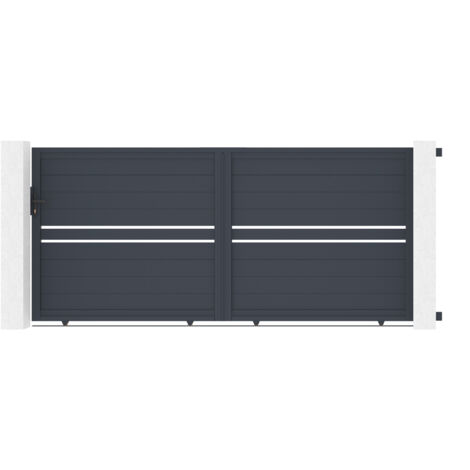Schiebetor 3,5 m CIMONE H.160 graues Aluminium
