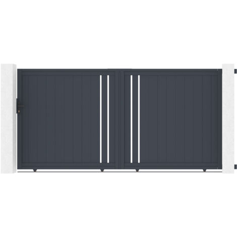 Schiebetor 3,5 m GIONA H.180 graues Aluminium