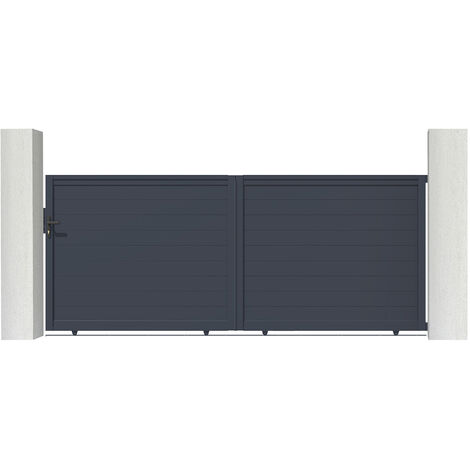 Schiebetor 4m EIGER 400 x 160 cm Aluminium Grau