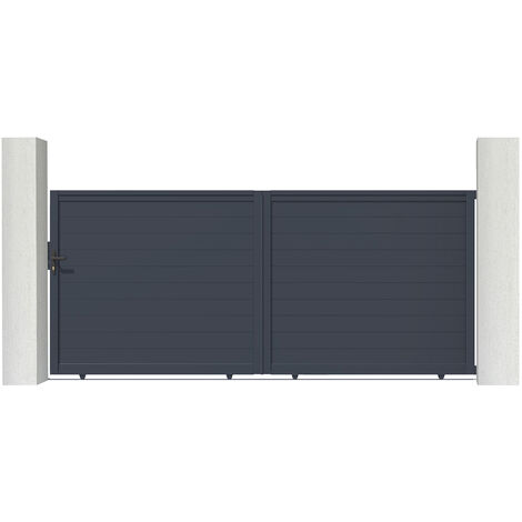 Schiebetor 4m EIGER 400 x 180 cm Aluminium Grau