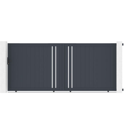 Schiebetor 4m GIONA H.180 graues Aluminium