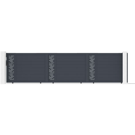 Schiebetor 6m ARLBERG H.140 graues Aluminium