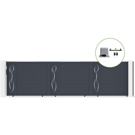 Schiebetor 6m LIFE H.160cm Aluminium + RANGER C300 Motorisierung