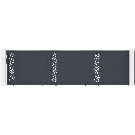 Schiebetor 6m SUNNY H.160 graues Aluminium