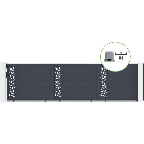 Schiebetor 6m SUNNY H.160cm Aluminium + RANGER C300 Motorisierung