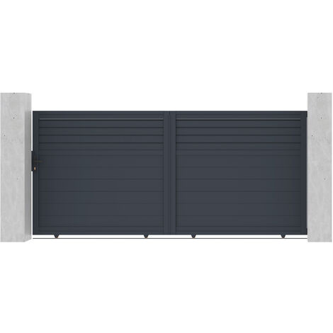 Schiebetor aus Aluminium 3,5m CARPATIA 350 x 160 cm Grau