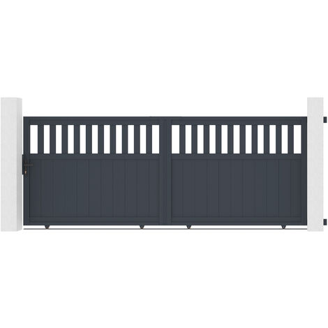 Schiebetor aus Aluminium 3,7m SANTIS 370C140 cm Grau