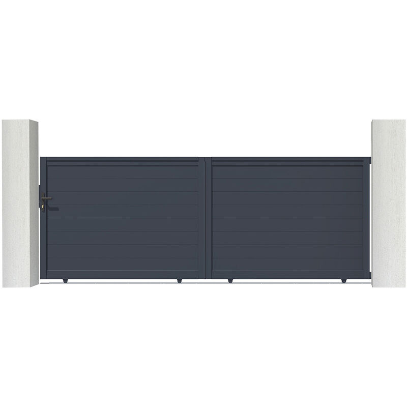 Casanoov - Schiebetor 4m Eiger 400 X 140 Cm Aluminium Grau