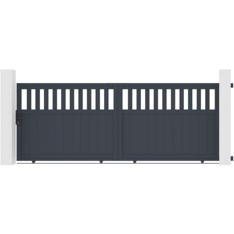 Schiebetor aus Aluminium 4m SANTIS H.140cm Grau