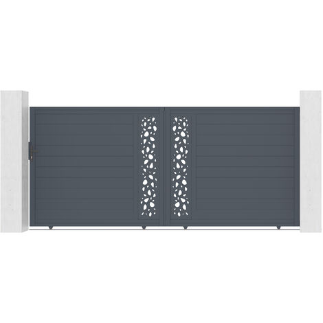Schiebetor aus Aluminium 4m SUNNY 400 x 180 cm Grau
