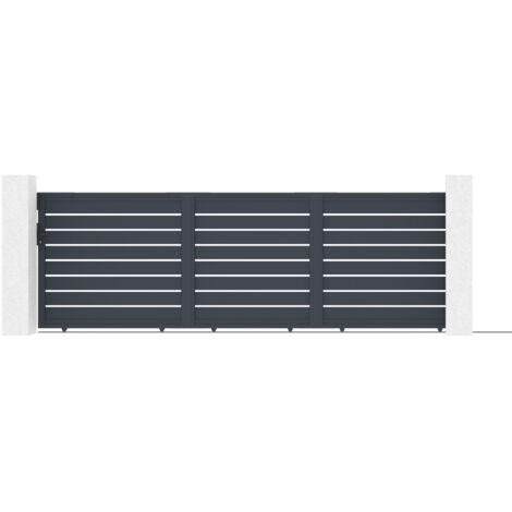 Schiebetor VOGEL 5m H.160cm grau Aluminium