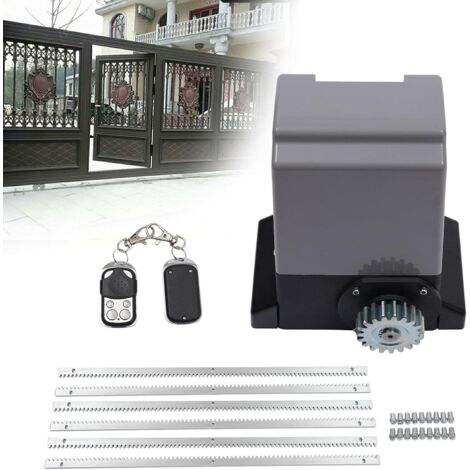 Schiebetorantrieb Toröffner Set bis 1200KG Schiebetor Hoftorantrieb Automatischer Torantrieb Schiebetor 2 Remote + 6m Zahnstange Breite für Hoftor