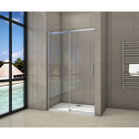 Schiebetür 6mm NANO ESG Nischentür 150x195cm Echtglas Duschabtrennung Duschtür Duschkabine Dusche Glastür