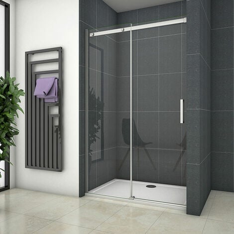 Schiebetür 8mm NANO ESG Nischentür 100x195cm Echtglas Duschabtrennung Duschtür Duschkabine Dusche Glastür