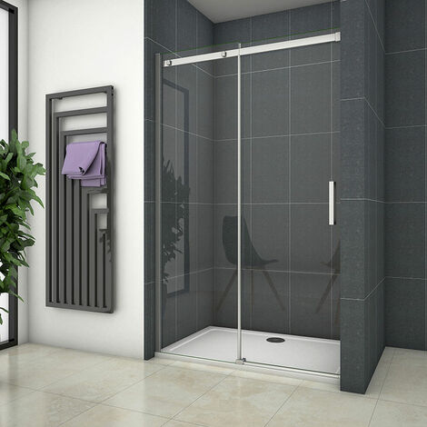 Schiebetür 8mm NANO ESG Nischentür 130x195cm Echtglas Duschabtrennung Duschtür Duschkabine Dusche Glastür