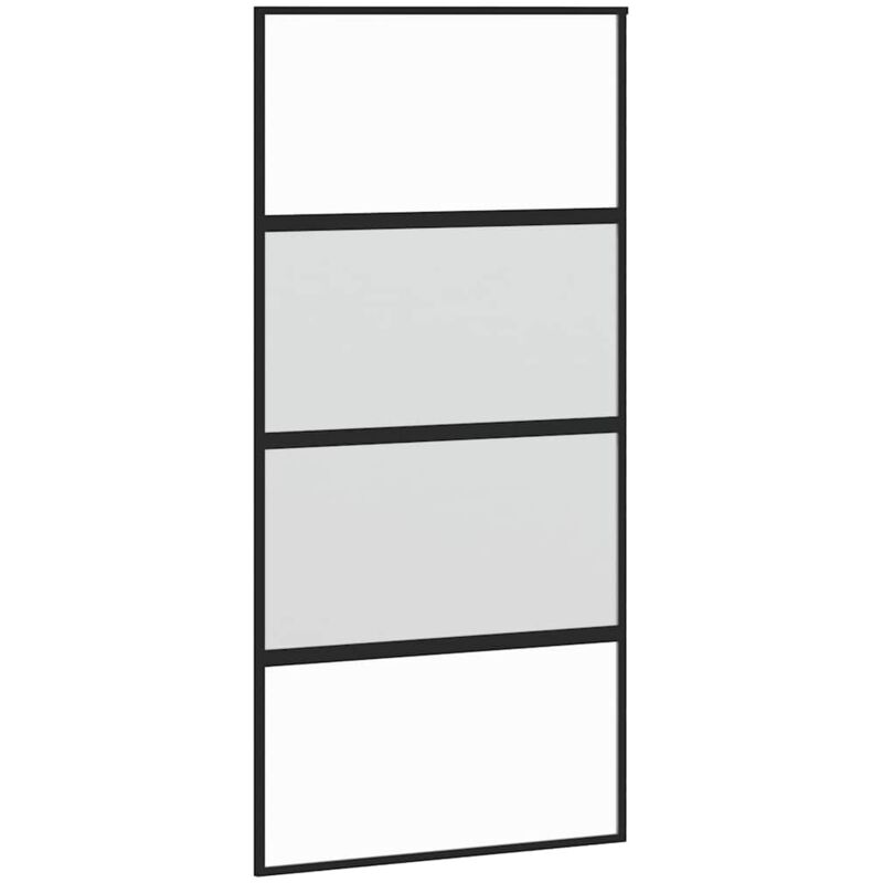 Schiebetür Schwarz 102, 5x205 Cm Hartglas Und Aluminium Vidaxl