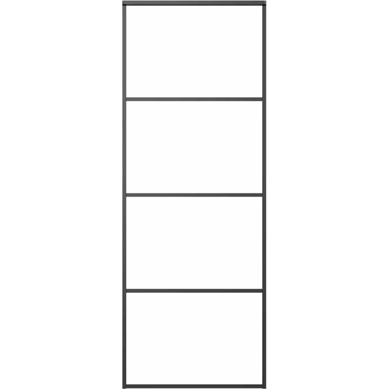 Vidaxl - Schiebetür Esg-glas Und Aluminium Mattiert 76x205 Cm Schwarz