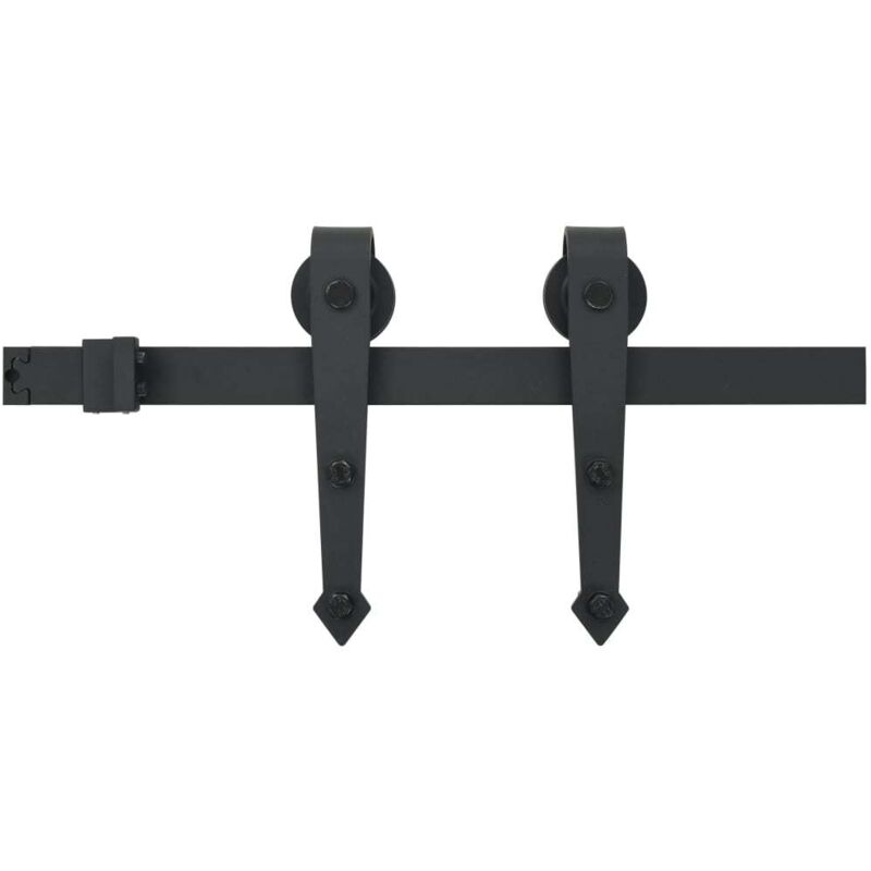 Schiebetürbeschlag-set Skien 200 Cm Stahl Schwarz Vidaxl