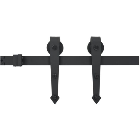 Schiebetür-Beschlagsatz 183 cm Stahl Schwarz