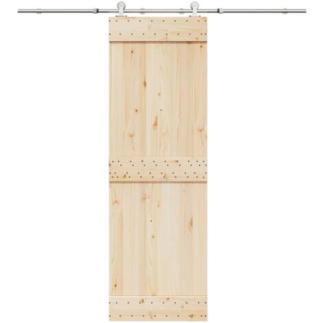 Schiebetür-Beschlagsatz 200 cm Edelstahl Silbern vidaXL962357