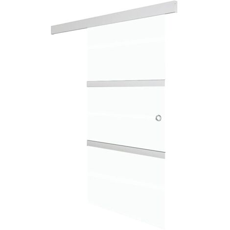 Schiebetür ESG-Glas und Aluminium 90x205 cm Silbern vidaXL