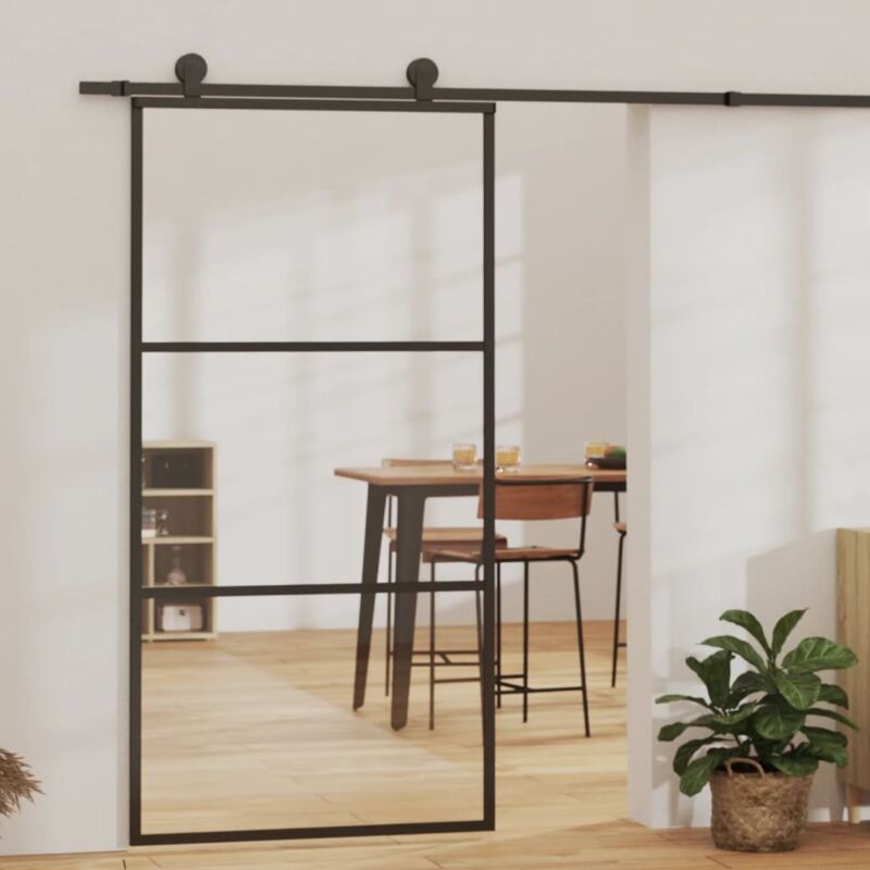 Vidaxl - Schiebetür Mit Beschlag Esg-glas & Aluminium 102x205 Cm