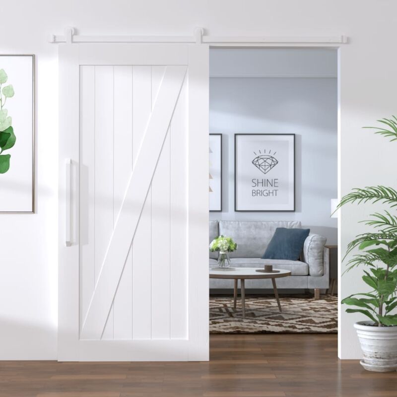 Schiebetürbeschlag 200 Cm Stahl Weiß - Vidaxl